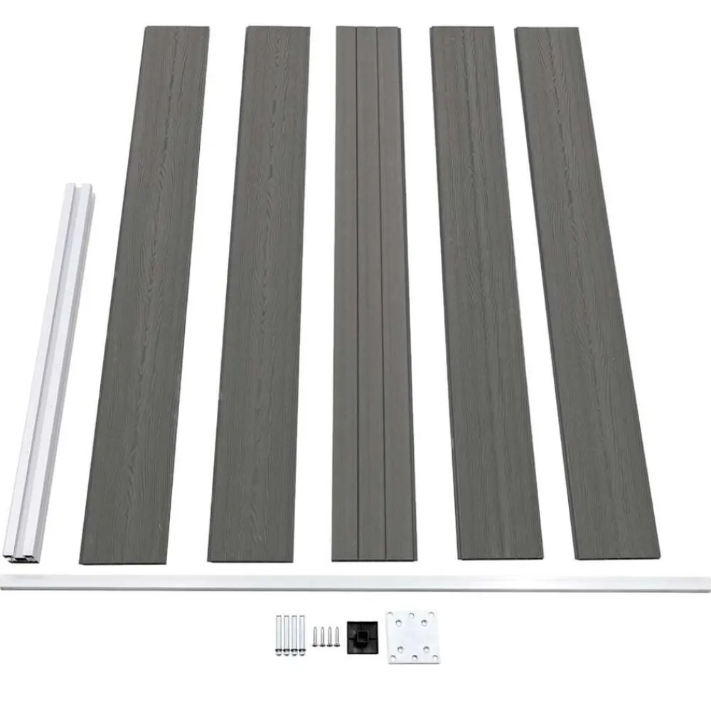 vidaXL Valla de jardín de WPC 175x105 cm Gris Clearance