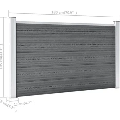 vidaXL Vallas De Jardín-Valla de jardín de WPC 353x106 cm