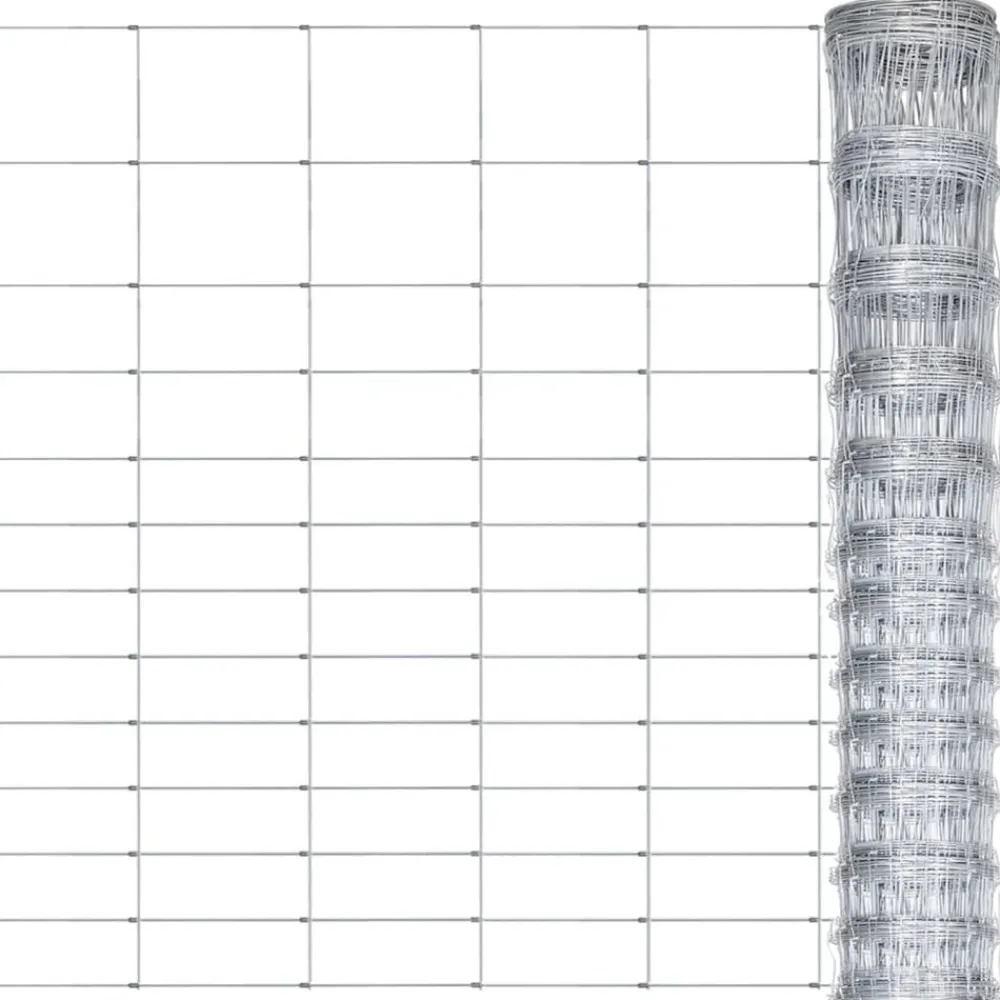 vidaXL Valla de jardín de acero galvanizado plateado 50x1,5 m