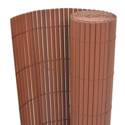 vidaXL Vallas De Jardín-Valla de jardín de doble cara marrón PVC 90x300 cm