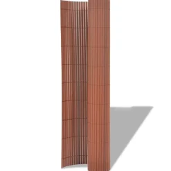 vidaXL Vallas De Jardín-Valla de jardín de doble cara marrón PVC 90x300 cm