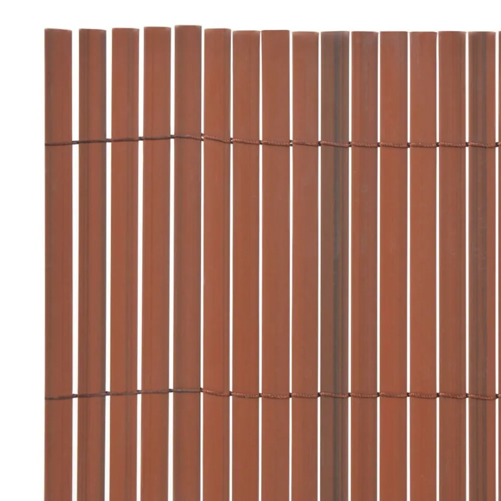 vidaXL Vallas De Jardín-Valla de jardín de doble cara marrón PVC 90x300 cm