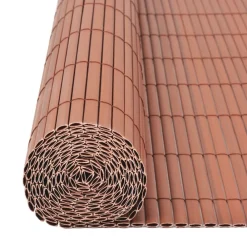 vidaXL Vallas De Jardín-Valla de jardín de doble cara marrón PVC 90x300 cm