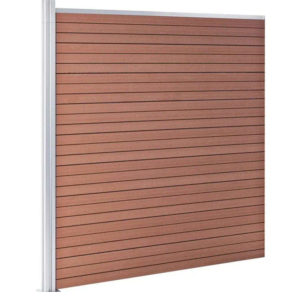 vidaXL Valla de jardín de WPC marrón 1045x186 cm Marrón Discount