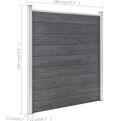 vidaXL Vallas De Jardín-Valla de jardín de WPC 872x186 cm