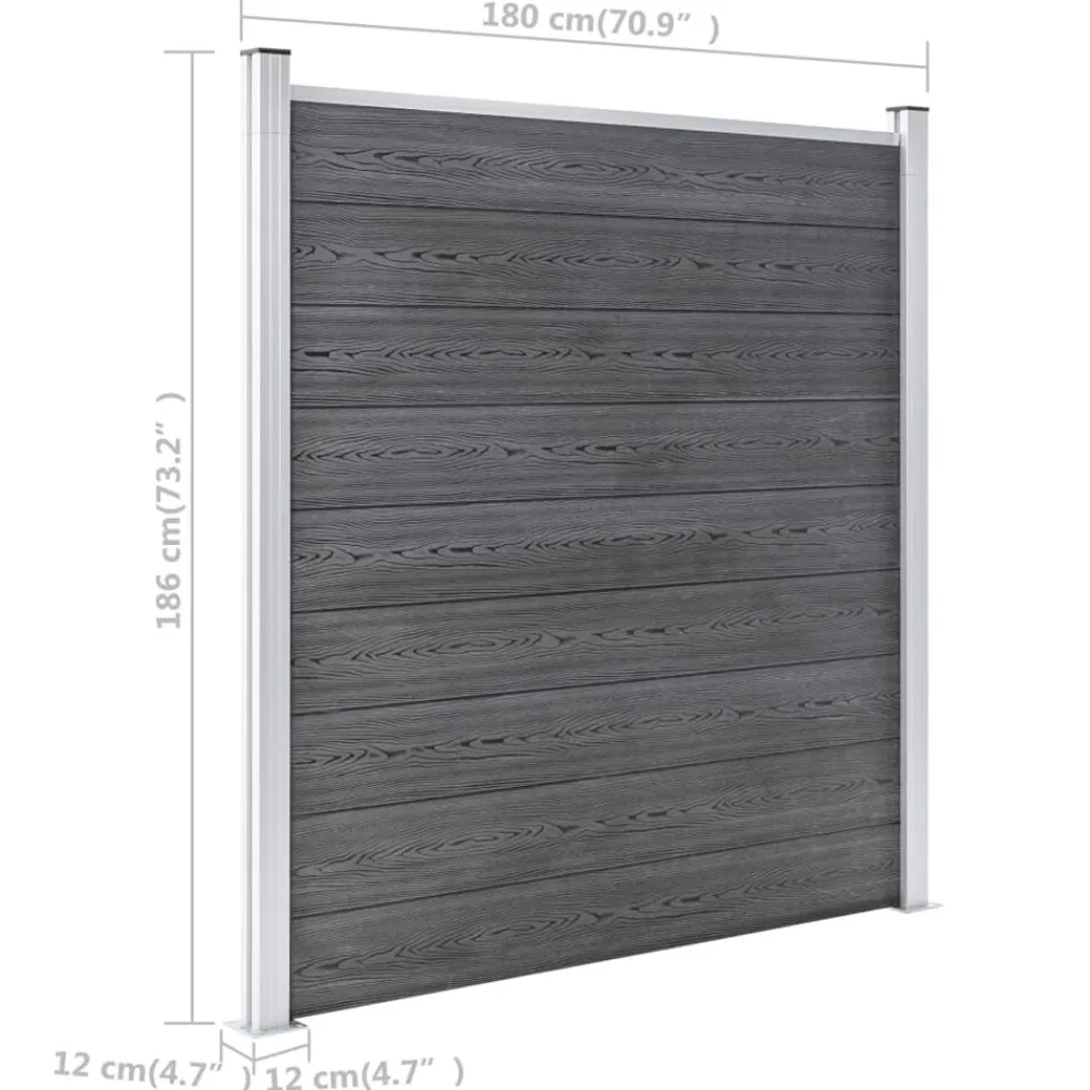 vidaXL Vallas De Jardín-Valla de jardín de WPC 872x186 cm