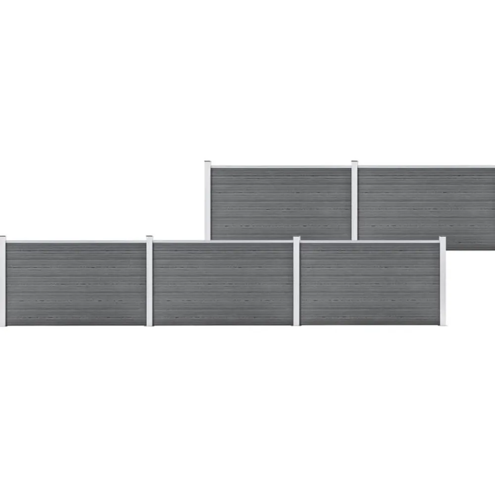 vidaXL Valla de jardín de WPC 872x106 cm Gris