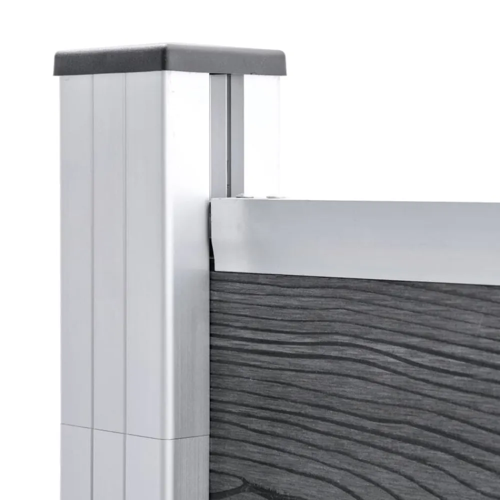 vidaXL Valla de jardín de WPC 872x106 cm Gris