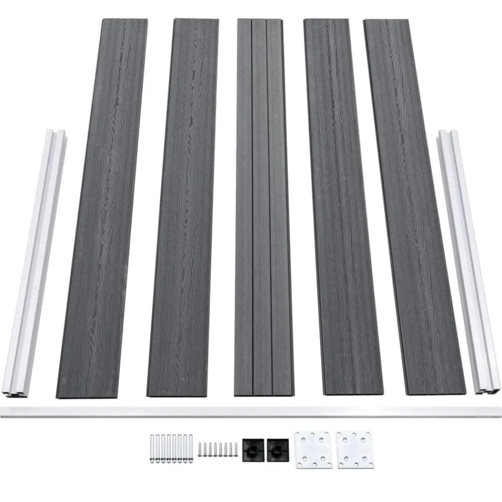 vidaXL Valla de jardín de WPC 872x106 cm Gris