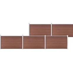 vidaXL Valla de jardín de WPC marrón 872x106 cm Marr&oacute;n Hot