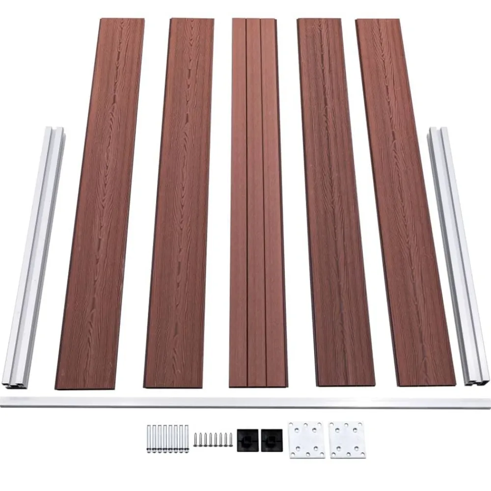 vidaXL Valla de jardín de WPC marrón 872x106 cm Marrón Hot