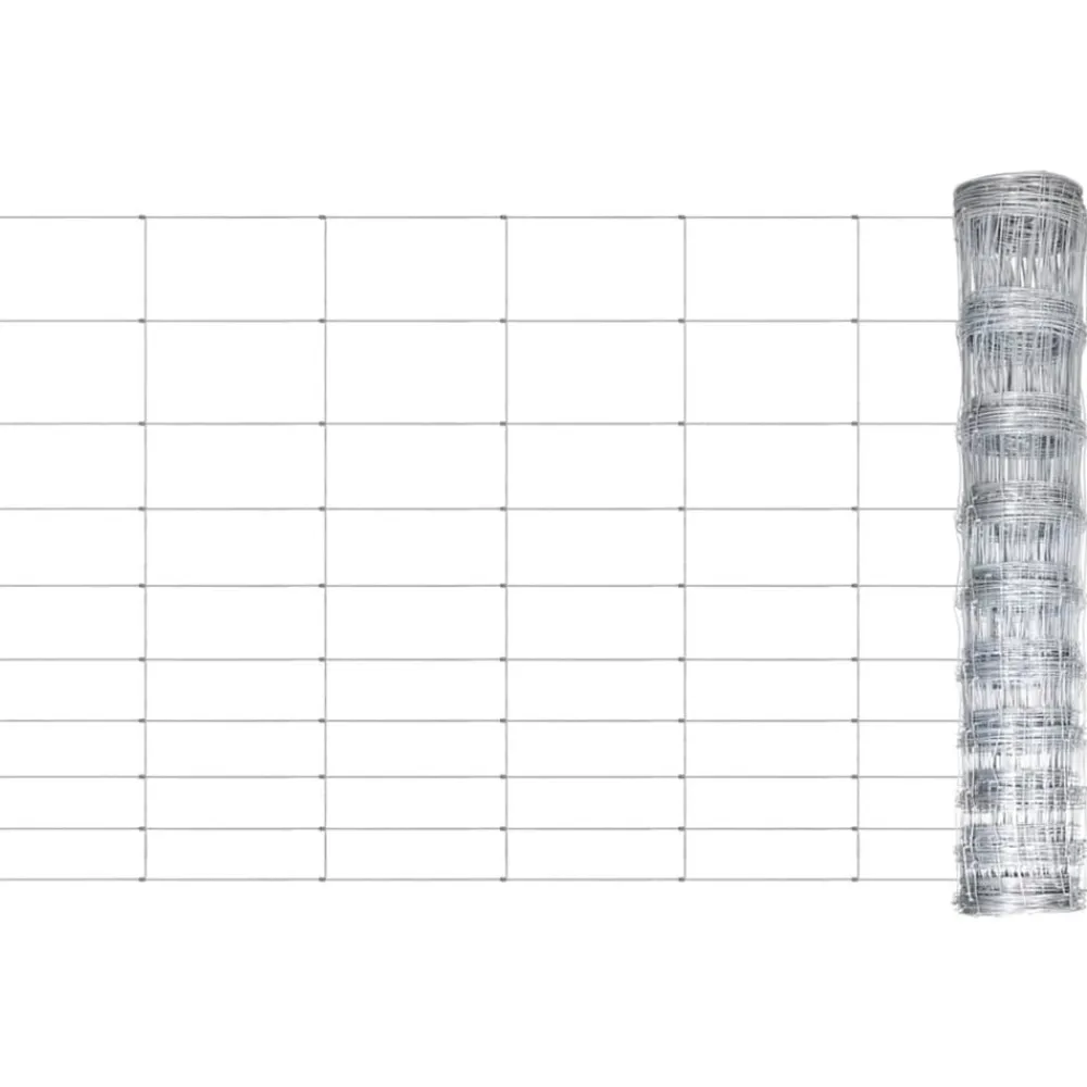 vidaXL Valla de jardín de acero galvanizado plateado 50x1,5 m Outlet