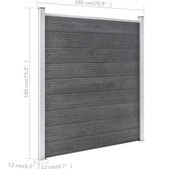 vidaXL Vallas De Jardín-Valla de jardín de WPC 1737x186 cm