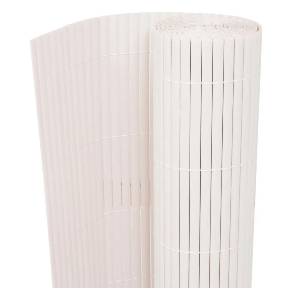 vidaXL Valla de jardín de doble cara 90x300 cm blanca Blanco Discount