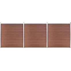 vidaXL Vallas De Jardín-Valla de jardín de WPC marrón 526x186 cm