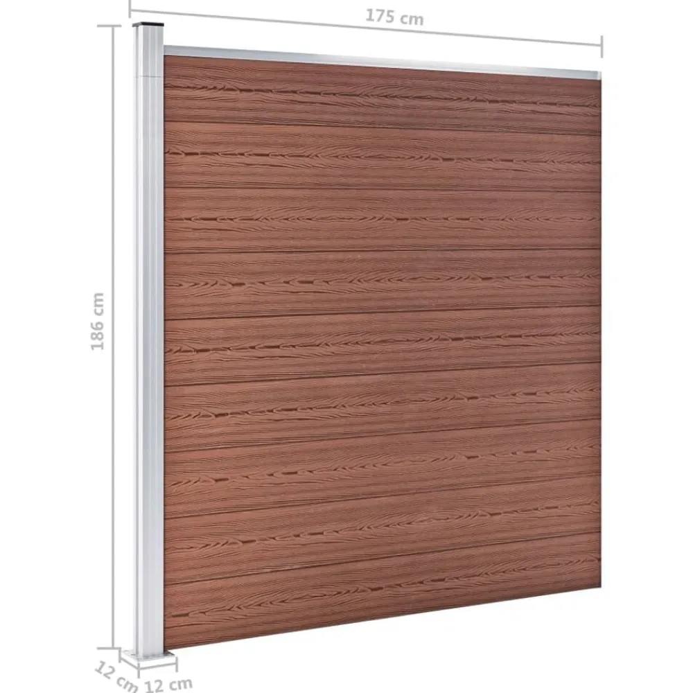 vidaXL Valla de jardín de WPC marrón 175x186 cm Marrón
