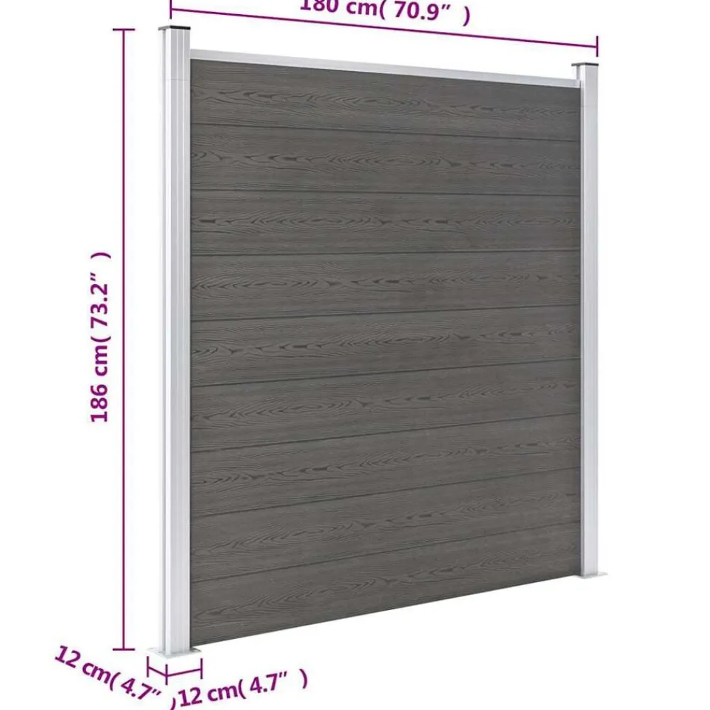 vidaXL Valla de jardín de WPC 180x186 cm Gris Hot