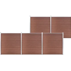 vidaXL Vallas De Jardín-Valla de jardín de WPC marrón 872x186 cm