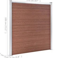 vidaXL Vallas De Jardín-Valla de jardín de WPC marrón 872x186 cm