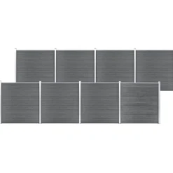 vidaXL Valla de jardín de WPC 1391x186 cm Gris New