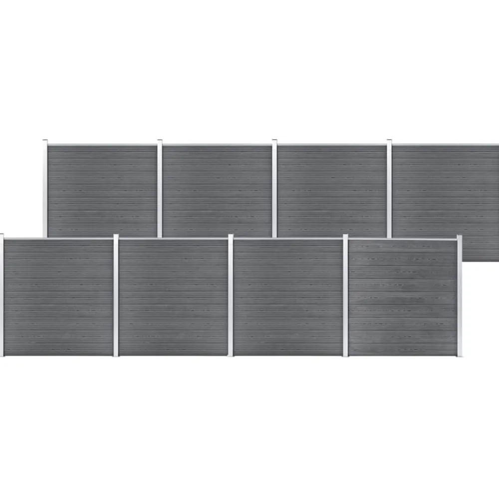 vidaXL Valla de jardín de WPC 1391x186 cm Gris New