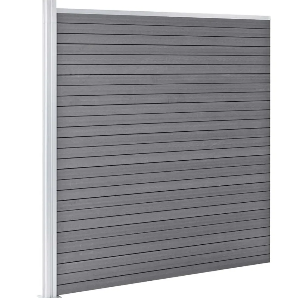 vidaXL Valla de jardín de WPC 1391x186 cm Gris New