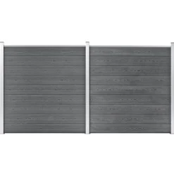 vidaXL Valla de jardín de WPC 353x186 cm Gris Best
