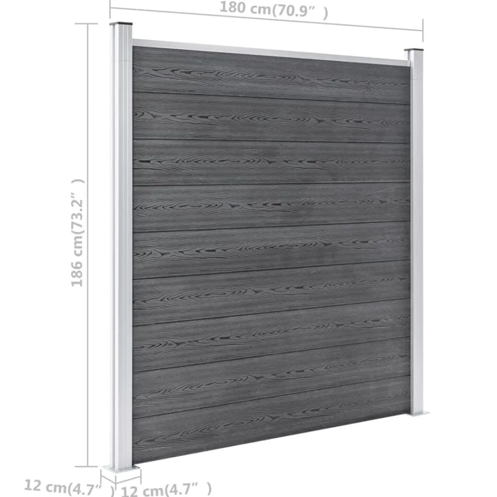 vidaXL Valla de jardín de WPC 353x186 cm Gris Best