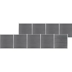 vidaXL Valla de jardín de WPC 1564x186 cm Gris Outlet