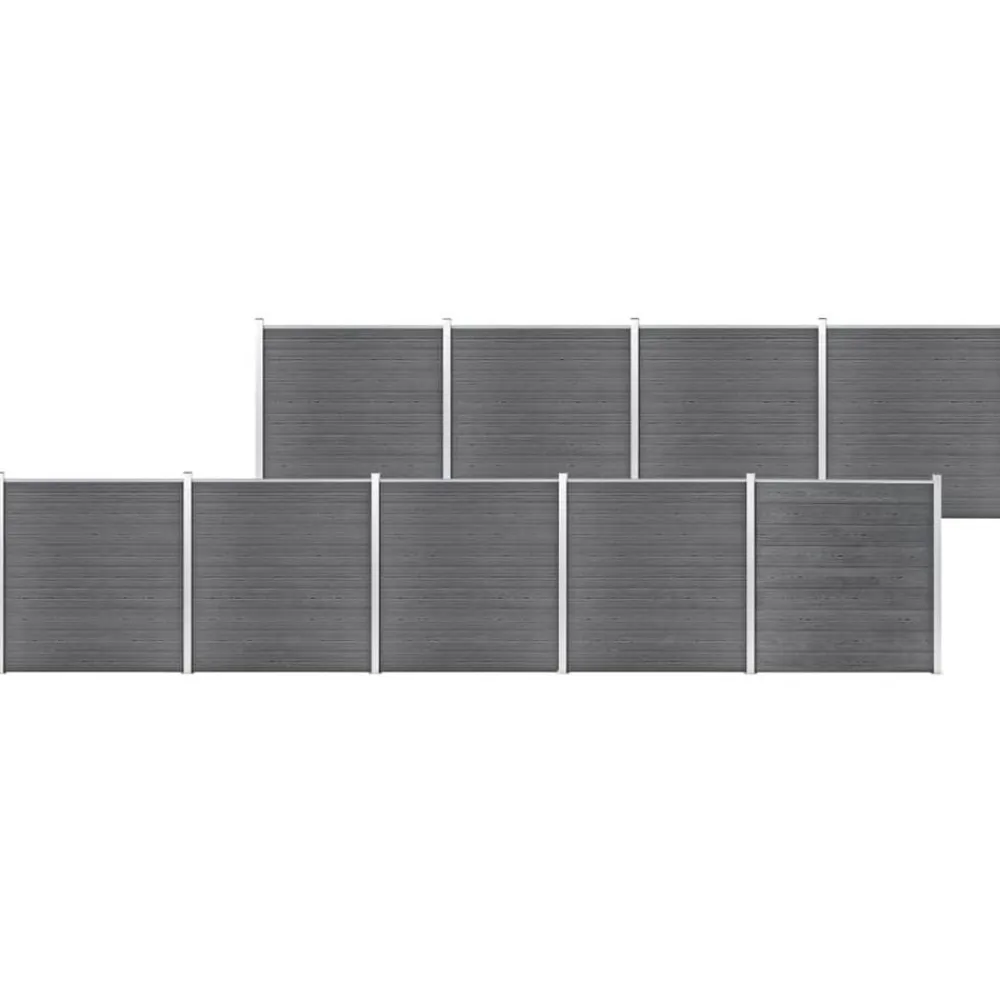 vidaXL Valla de jardín de WPC 1564x186 cm Gris Outlet