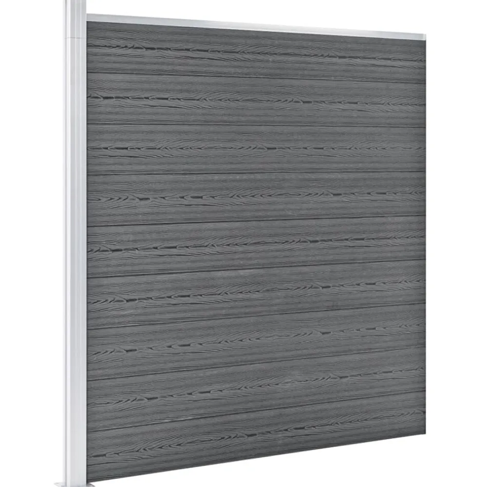 vidaXL Valla de jardín de WPC 1564x186 cm Gris Outlet