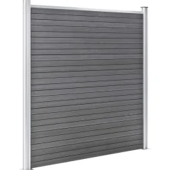 vidaXL Valla de jardín de WPC 1564x186 cm Gris Outlet