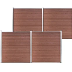 vidaXL Vallas De Jardín-Valla de jardín de WPC marrón 699x186 cm