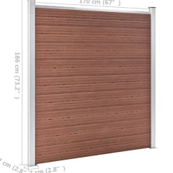 vidaXL Vallas De Jardín-Valla de jardín de WPC marrón 699x186 cm