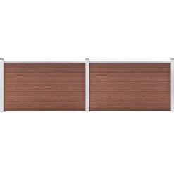 vidaXL Vallas De Jardín-Valla de jardín de WPC marrón 353x106 cm
