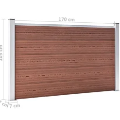 vidaXL Vallas De Jardín-Valla de jardín de WPC marrón 353x106 cm