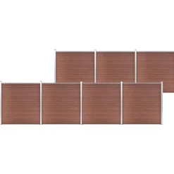 vidaXL Valla de jardín de WPC marrón 1218x186 cm Marr&oacute;n