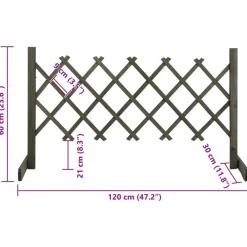 vidaXL Vallas De Jardín-Valla de jardín enrejado madera maciza de abeto 120x60 cm