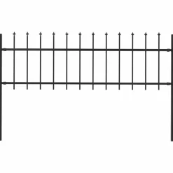 vidaXL Valla de jardín Woerden con punta de lanza de acero, 181x60 cm, negro Sale