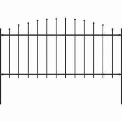 vidaXL Vallas De Jardín-Valla de jardín Woerden con punta de lanza de acero, 170x75 cm, negro
