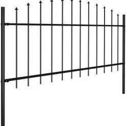 vidaXL Vallas De Jardín-Valla de jardín Woerden con punta de lanza de acero, 170x75 cm, negro