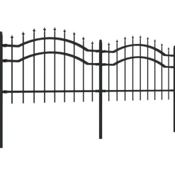 vidaXL Vallas De Jardín-Valla de jardín Woerden con punta de lanza negra, 240x75 cm, acero