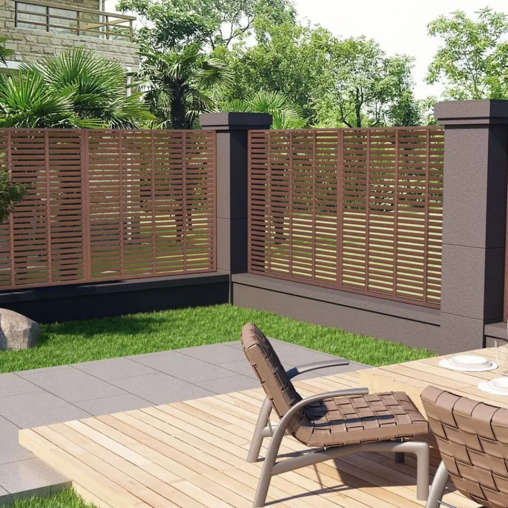 vidaXL Vallas De Jardín-Valla de lamas WPC marrón 180x180 cm
