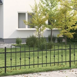 vidaXL Valla de Piquete Asten Negro 200 x 130 cm New