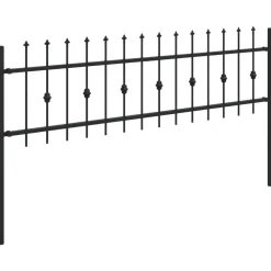 vidaXL Valla de Piquete Asten Negro 200 x 130 cm New