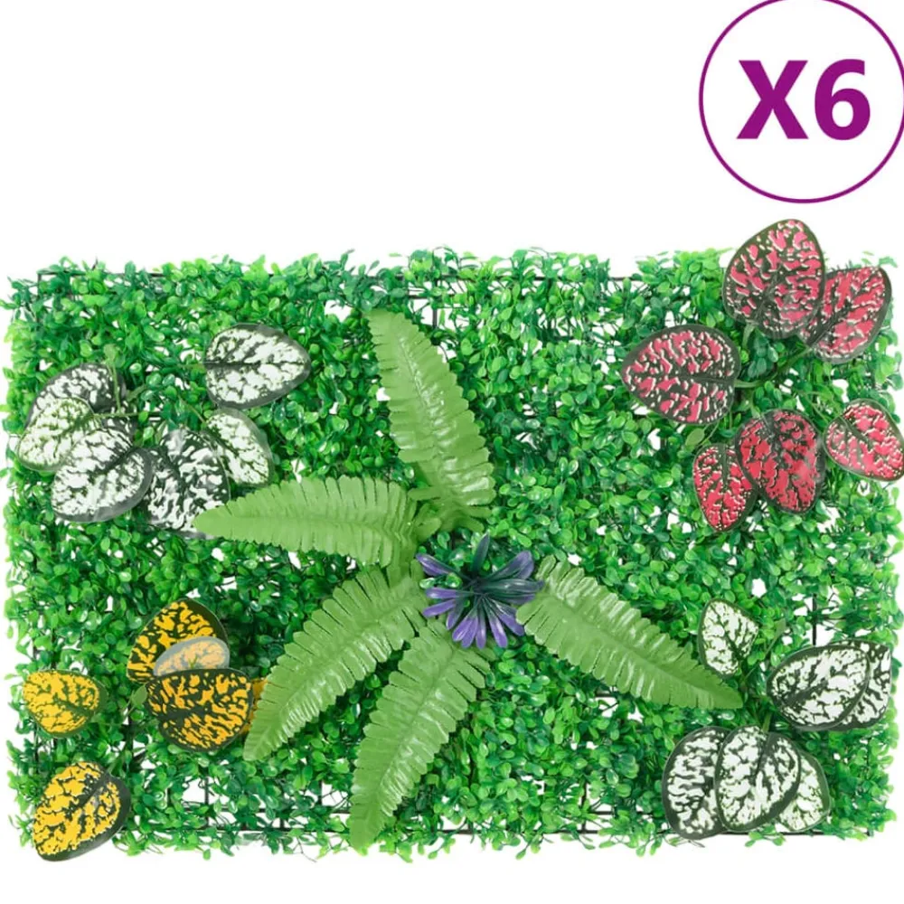vidaXL Jardín-Valla de plantas artificiales 6 uds verde 40x60 cm