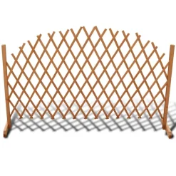 vidaXL Valla enrejada de madera maciza 180x100 cm Marr&oacute;n Sale