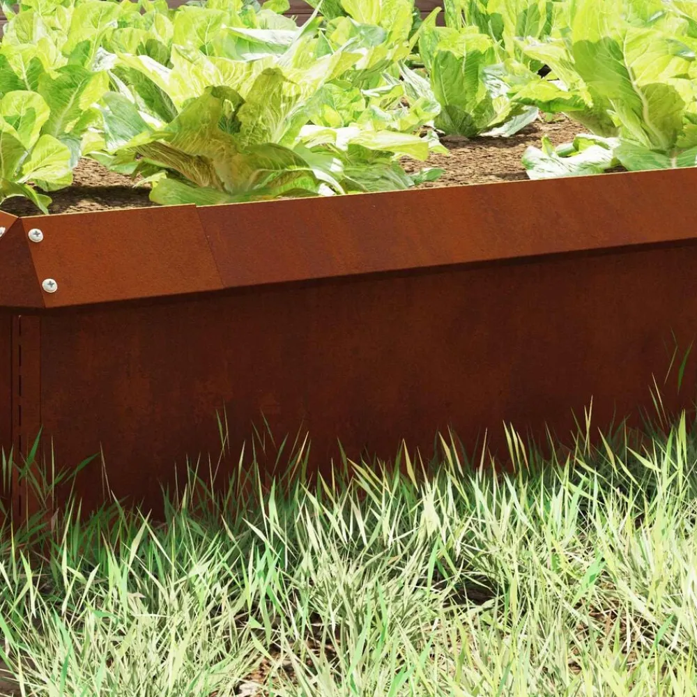 vidaXL Valla para caracoles Oxidado 50 x 3,5 x 25 cm Clearance