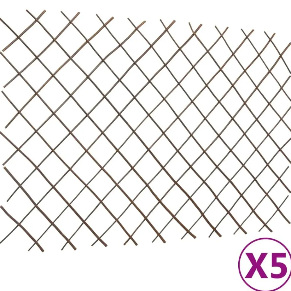 vidaXL Vallas enrejadas de sauce 5 unidades 180x120 cm Online