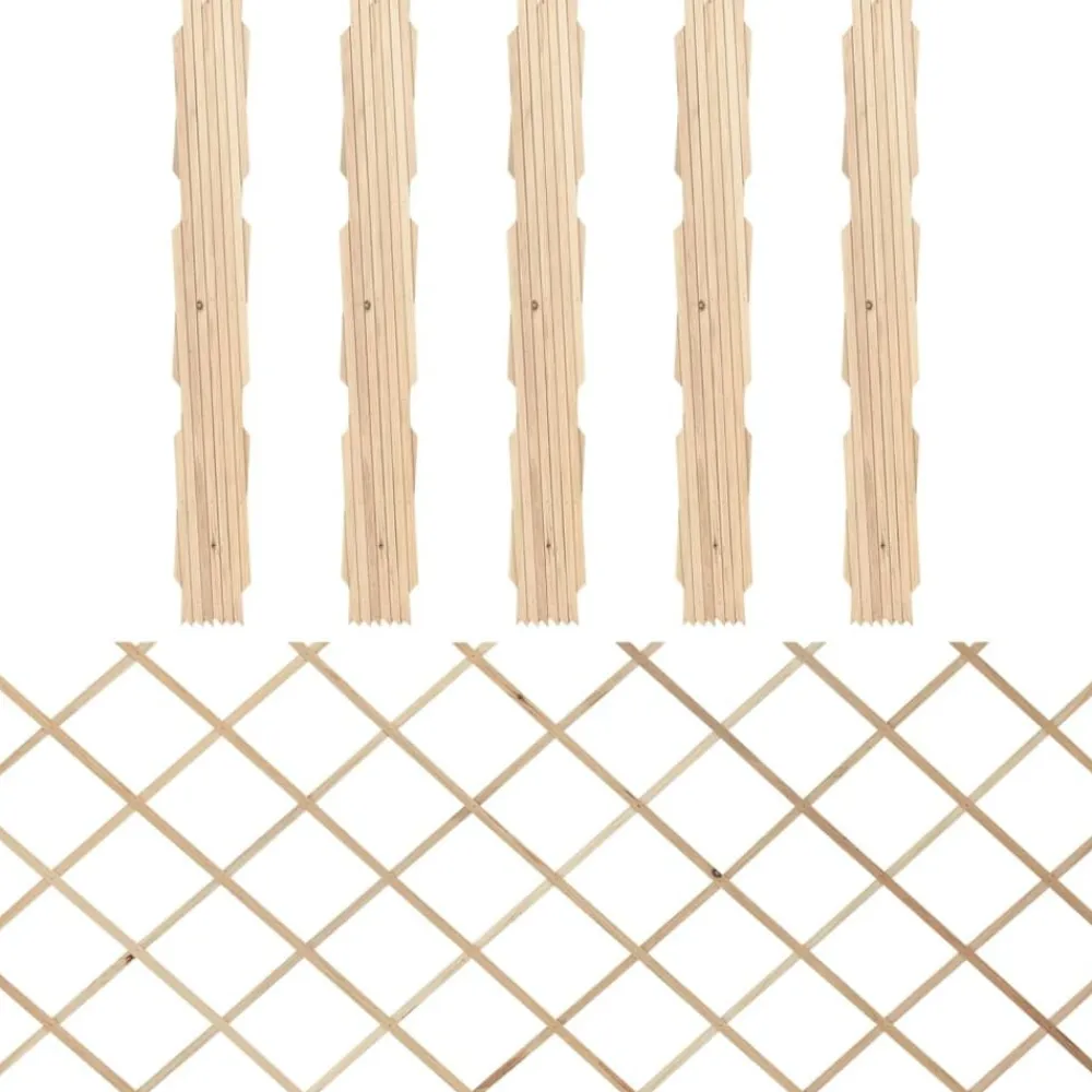 vidaXL Vallas enrejado 5 uds madera maciza de abeto 180x80 cm Marrón Best